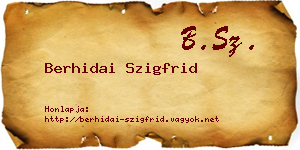 Berhidai Szigfrid névjegykártya